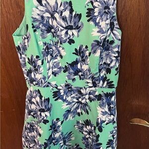 J. Crew Floral Dress in Green and Blue